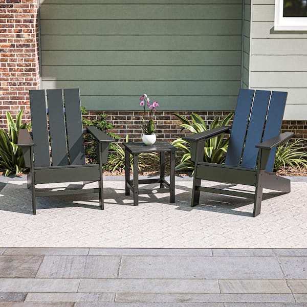 POLYWOOD Grant Park Black Plastic Outdoor Adirondack Chair Plastic .