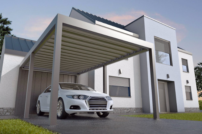 Parking space, aluminum pergolas for cars - Labona.