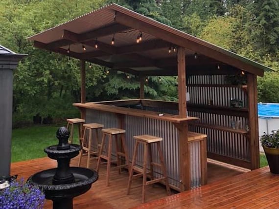 12x14 Backyard Bar Plans, Yardbar Plans, Outdoor Bar Plan, Diy .