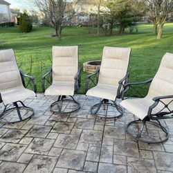 Patio Furniture - Backyard Creations LORETTO Swivel Chairs - Set .