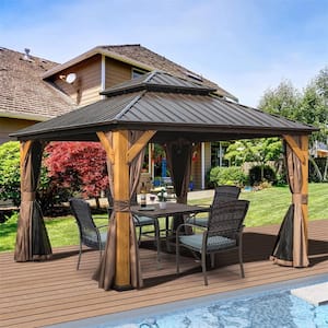 Mondawe 12 ft. x 12 ft. Outdoor Cedar Wood Frame Patio Gazebo .