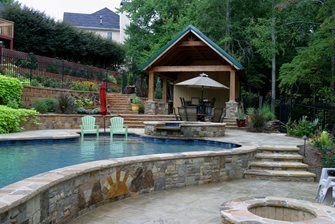 Terraced Backyard Swimming Pool | Backyard pool landscaping .