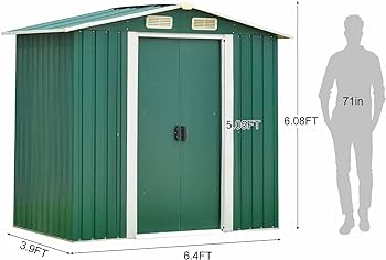 Amazon.com : 6 X 4 FT Outdoor Storage Shed Steel Storage Tool .