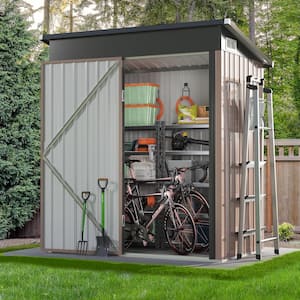 Sizzim 5 ft. W x 3 ft. D Metal Storage Shed for Garden and .