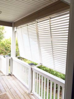 Our bahama shutters look great on this covered porch. They also .