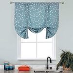 Amazon.com: WUBODTI Teal Blue Tie Up Kitchen Curtains 63 Inch .