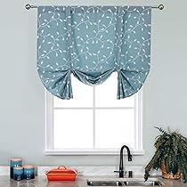 Amazon.com: WUBODTI Teal Blue Tie Up Kitchen Curtains 63 Inch .