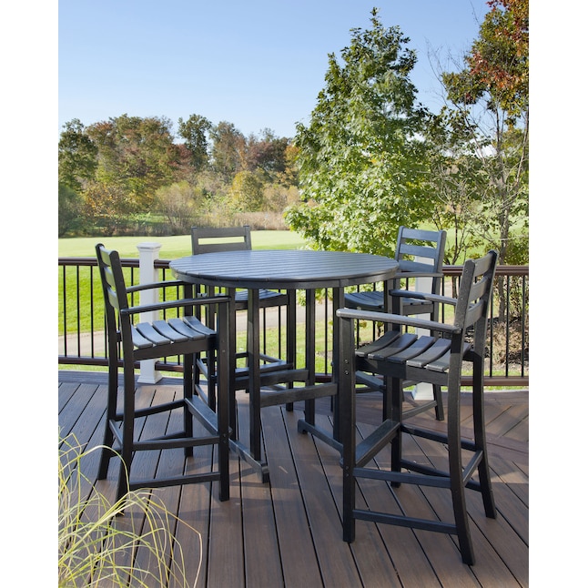 Trex Outdoor Furniture Monterey Bay 5-Piece Black Bar Height Patio .