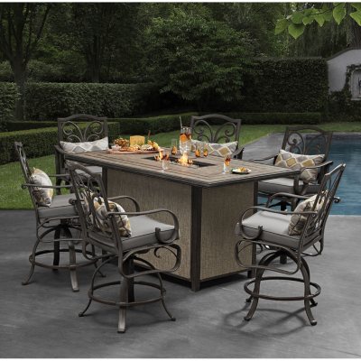 Member's Mark Edenderry Fire 7-Piece Bar Height Dining Set - Sam's .