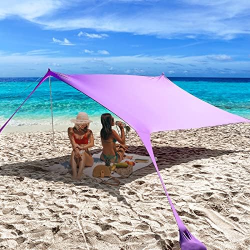 Amazon.com: HATPPTO Beach Canopy, Pop Up Beach Tent Sun Shelter .