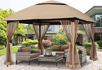 Amazon.com : COOSHADE 10x12 Gazebos for Patios Double Vent .