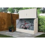 Bosmere 6 ft. x 3 ft. Cream Heavy Duty Steel Bicycle Storage .