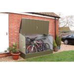 Bosmere 6 ft. x 3 ft. Green Heavy Duty Steel Bicycle Storage .