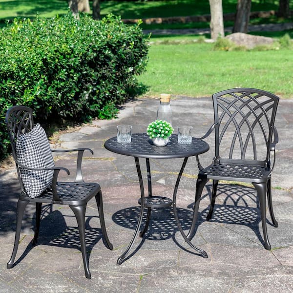 Nuu Garden 3-Piece Cast Aluminum Outdoor Bistro Set Patio .