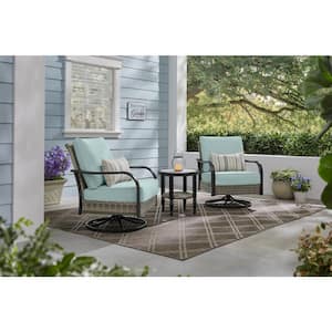 Hampton Bay Windswept 3-Piece Metal Outdoor Bistro Set with .