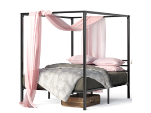 Amazon.com: ZINUS Patricia Black Metal Canopy Platform Bed Frame .