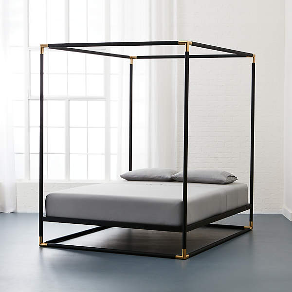 Frame Black Iron Queen Canopy Bed | C