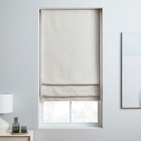 Crossweave Cordless Roman Shades & Blackout Lining | West E