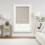 Eclipse 35-in x 64-in Linen Blackout Cordless Roman Shade in the .