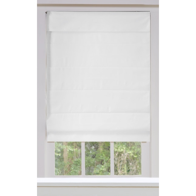 allen + roth 49-in x 72-in Snow Blackout Cordless Roman Shade in .