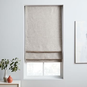 Crossweave Cordless Roman Shades & Blackout Lining | West E