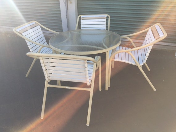 Vintage Brown Jordan Paragon Dining Set, 4 Arm Chairs With .