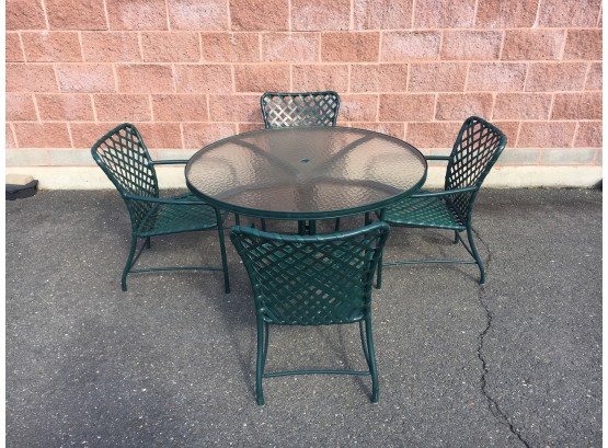 Brown Jordan Mid-Century Tamiami Green Patio Furniture Set Of 4 .