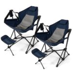 Gymax 2-Piece Hammock Camping Chair with Retractable Footrest and .