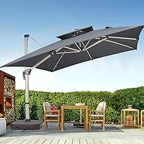 Amazon.com : 10 x 10 FT Square Cantilever Umbrella with Cross Base .