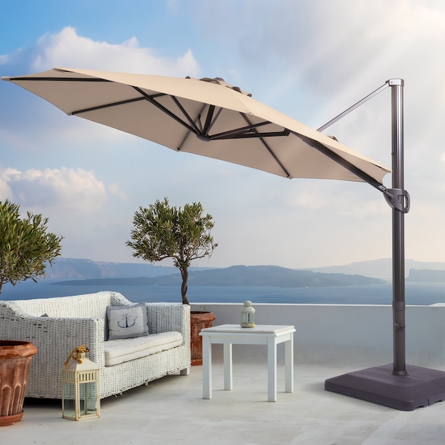 ACEGOSES 11-ft Sand No-tilt Cantilever Patio Umbrella with Base in .