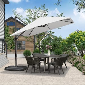 PURPLE LEAF 9 ft. Square Outdoor Patio Cantilever Umbrella .