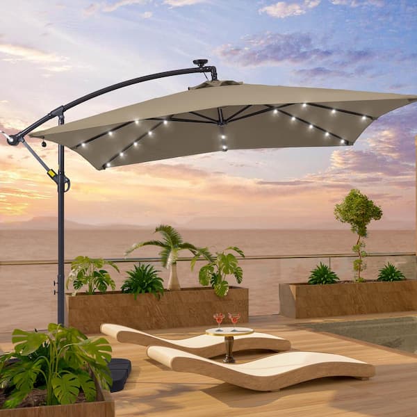 Sonkuki 8.2 ft. x 8.2 ft. Patio Offset Cantilever Umbrella With .