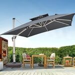 Amazon.com : 10 x 10 FT Square Cantilever Umbrella with Cross Base .