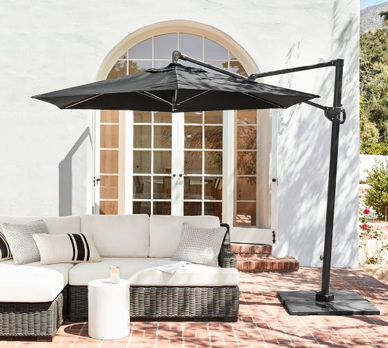 Round Sunbrella® Aluminum Cantilever Umbrella | Outdoor Umbrellas .