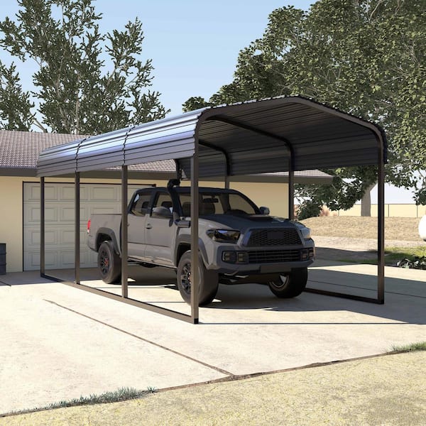 VEIKOUS 10 ft. W x 15 ft. D Carport Galvanized Steel Car Canopy .