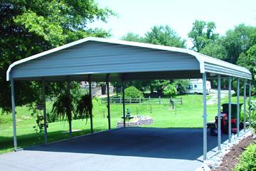 16' x 25' x 7' Regular Roof Carport Cover with End Gables .