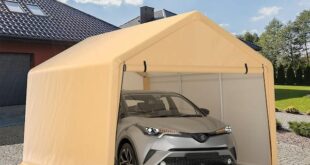 Gymax 9 ft. x 17 ft. Heavy-Duty Carport Canopy PE Car Tent Steel .