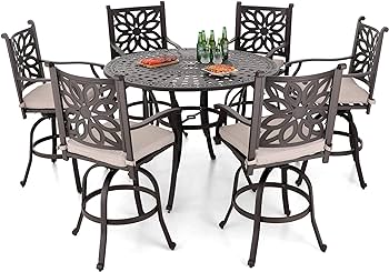 Amazon.com: Sophia & William 6-Person Cast Aluminium Patio Bar .