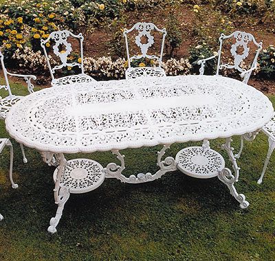 Victorian Aluminium Garden Table | Aluminium garden furniture .