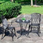 Nuu Garden 3-Piece Cast Aluminum Patio Bistro Set Rust-proof .