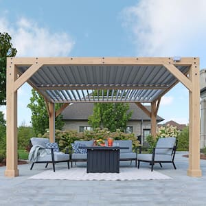 Yardistry Meridian 10 ft. x 12 ft. Premium Cedar Patio Shade .