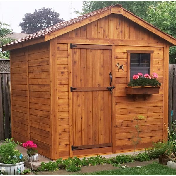 Outdoor Living Today 8 ft. x 8 ft. Western Red Cedar Gardener Shed .