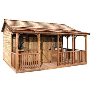 Cedarshed Farmhouse 17 ft. W x 13 ft. D Wood Shed with Porch (192 .