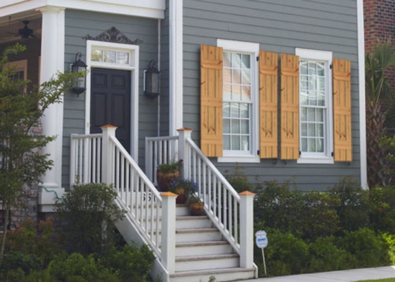 Cedar Farmhouse Style Shutters Rustic Farmhouse Window Shutters .