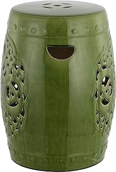 Amazon.com: Safavieh Flora Glazed Ceramic Decorative Garden Stool .