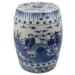 Blue & White Qing Dynasty Ceramic Garden Sto