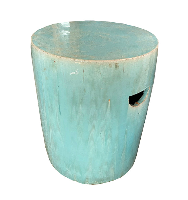 Ceramic Garden Stool- Turquoise – Walker Zabriskie Furnitu