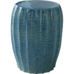 Uttermost Outdoor Furniture Harbor Aque Blue Garden Stool 25154 .