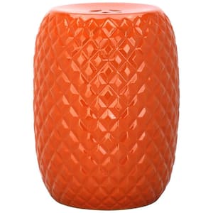 SAFAVIEH Calla Orange Ceramic Garden Stool ACS4549D - The Home Dep