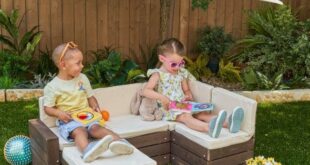 Outdoor Sectional Set for Kids - Bear Brown & Beige | KidKra